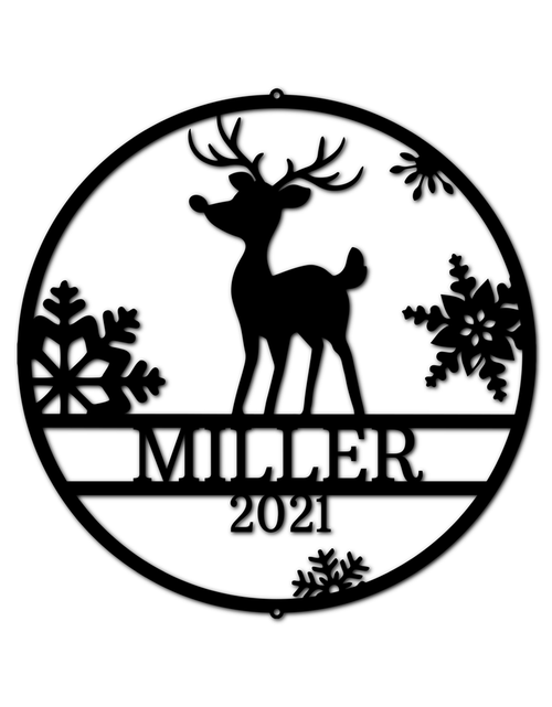 Load image into Gallery viewer, Rudolph&#39;s Deer Personalized Gifts - Custom Metal Sign, Christmas Gift

