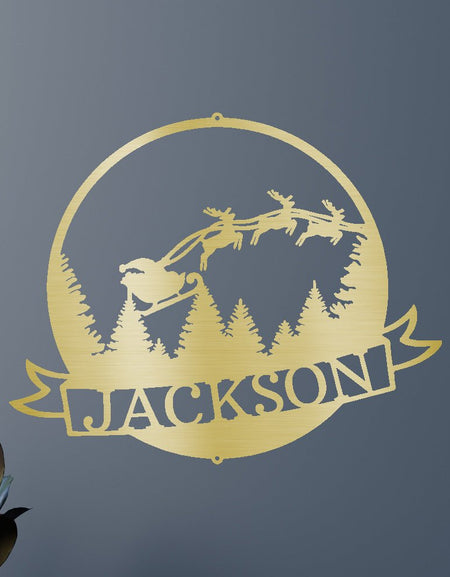 Noel Baba'nın Yolculuğu Kişiselleştirilmiş Hediyeler - Özel Metal Tabela, Noel Hediyesi