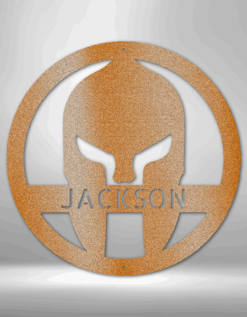 Load image into Gallery viewer, Spartan Helmet Personalized Gifts - Custom Metal Sign
