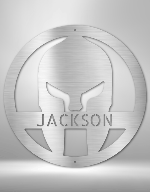Load image into Gallery viewer, Spartan Helmet Personalized Gifts - Custom Metal Sign
