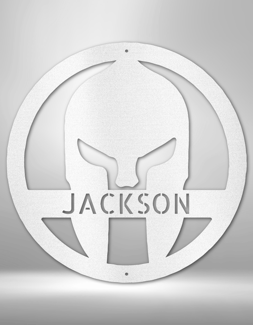Load image into Gallery viewer, Spartan Helmet Personalized Gifts - Custom Metal Sign
