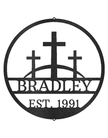 Üç Haç İsa Kişiye Özel Hediyeler - Özel Metal Tabela, Sevgiyle Anısına