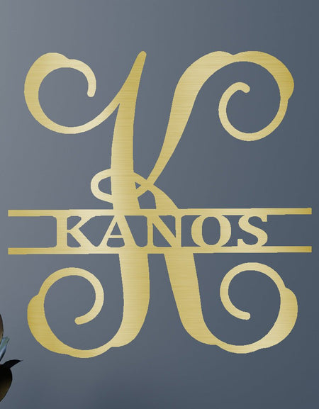 Vine Ailesi Kişiselleştirilmiş Hediyeler - Özel Metal Tabela, Bölünmüş Harf