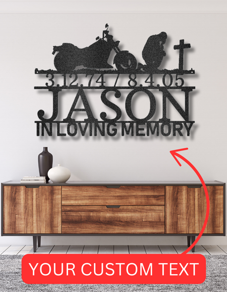 Motosiklet Anısına Kişiselleştirilmiş Hediyeler - Özel Metal Tabela