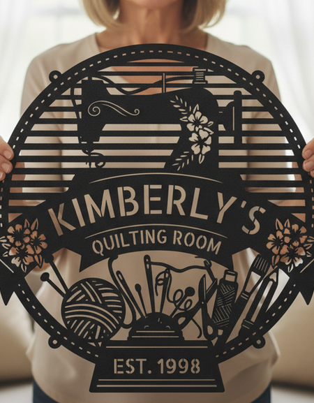 Custom Metal Sign for Sewing Room – Perfect for Crochet Lovers