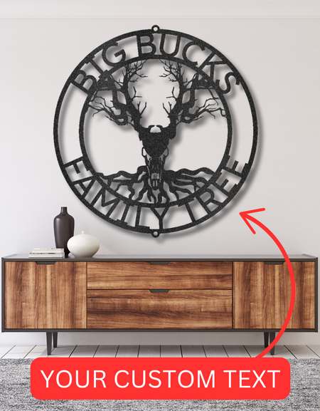 Kafatası Ağacı Tabelası - Özel Metal Tabela, Eve Taşınma/Noel Hediyesi, Aile Mektubu