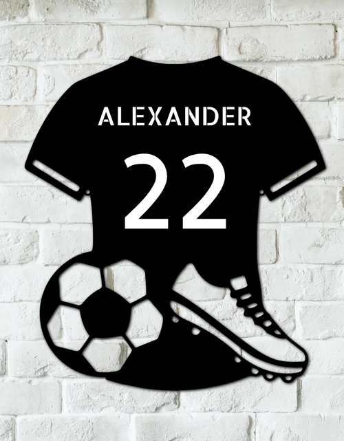 Load image into Gallery viewer, Soccer Jersey Personalized Gifts - Custom Metal Sign
